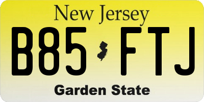 NJ license plate B85FTJ