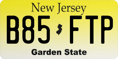 NJ license plate B85FTP
