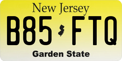NJ license plate B85FTQ