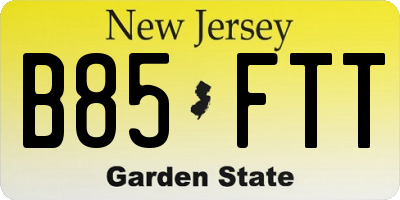 NJ license plate B85FTT