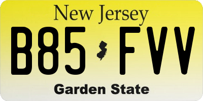 NJ license plate B85FVV