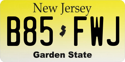 NJ license plate B85FWJ