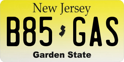 NJ license plate B85GAS