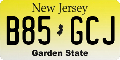 NJ license plate B85GCJ