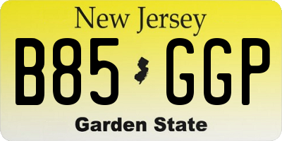 NJ license plate B85GGP