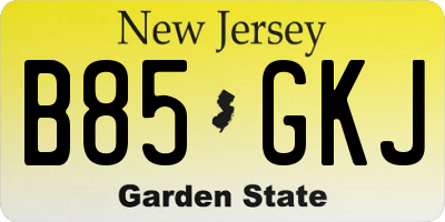 NJ license plate B85GKJ