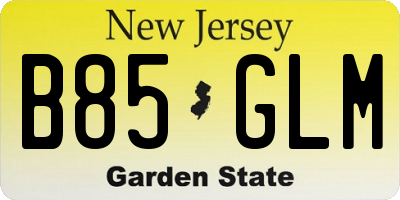NJ license plate B85GLM