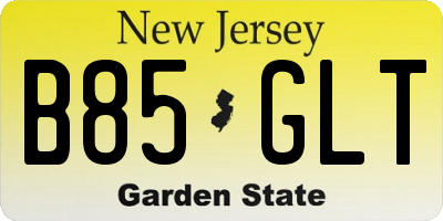 NJ license plate B85GLT