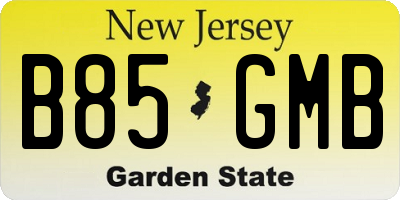 NJ license plate B85GMB