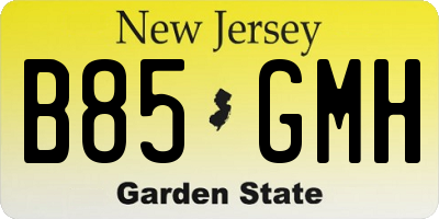 NJ license plate B85GMH