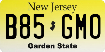 NJ license plate B85GMO