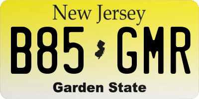 NJ license plate B85GMR