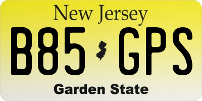 NJ license plate B85GPS