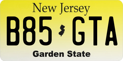 NJ license plate B85GTA