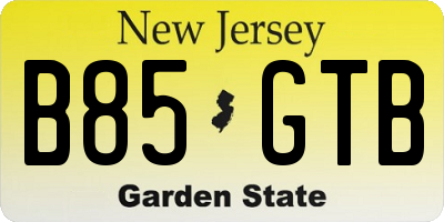 NJ license plate B85GTB