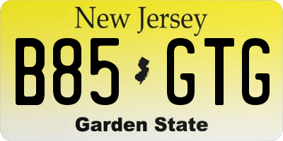 NJ license plate B85GTG