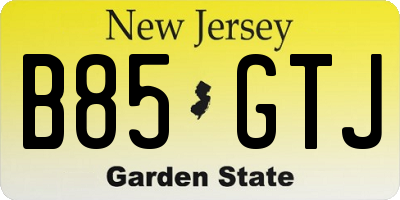 NJ license plate B85GTJ