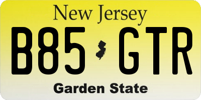 NJ license plate B85GTR