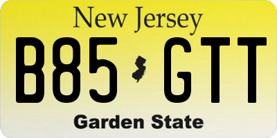 NJ license plate B85GTT