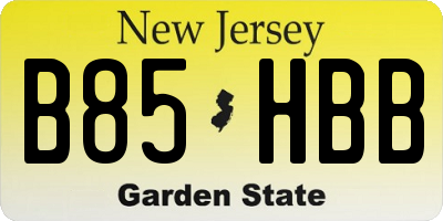 NJ license plate B85HBB
