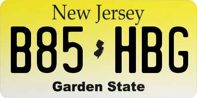 NJ license plate B85HBG
