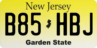 NJ license plate B85HBJ