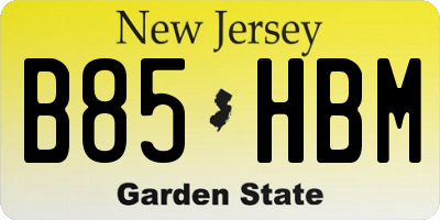 NJ license plate B85HBM