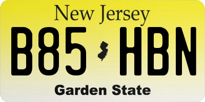 NJ license plate B85HBN