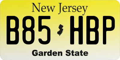 NJ license plate B85HBP