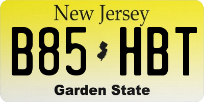 NJ license plate B85HBT