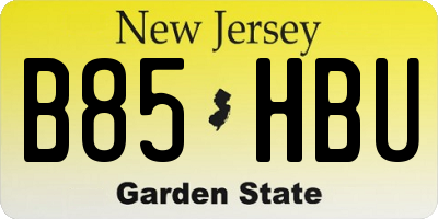 NJ license plate B85HBU