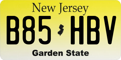 NJ license plate B85HBV