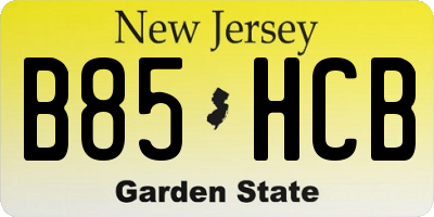 NJ license plate B85HCB