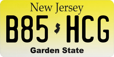 NJ license plate B85HCG
