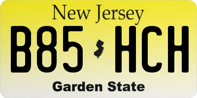 NJ license plate B85HCH