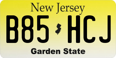 NJ license plate B85HCJ