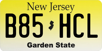 NJ license plate B85HCL