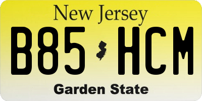 NJ license plate B85HCM