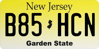 NJ license plate B85HCN