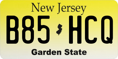 NJ license plate B85HCQ