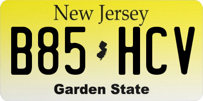 NJ license plate B85HCV