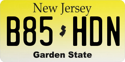 NJ license plate B85HDN