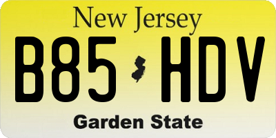 NJ license plate B85HDV