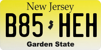NJ license plate B85HEH