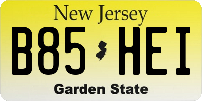 NJ license plate B85HEI