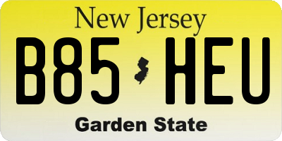 NJ license plate B85HEU