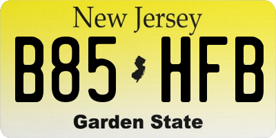 NJ license plate B85HFB
