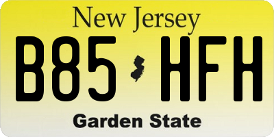 NJ license plate B85HFH