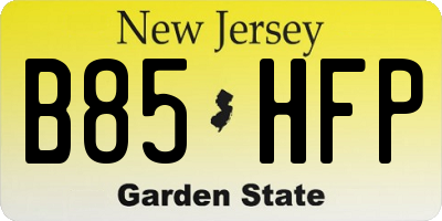 NJ license plate B85HFP