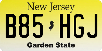 NJ license plate B85HGJ